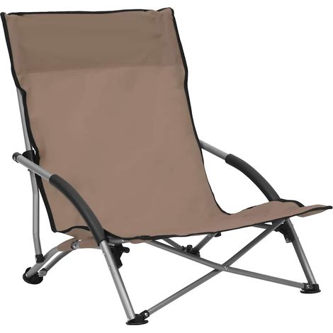 Maison Exclusive - Sedie pieghevoli, 2 pezzi, tessuto color tortora (1/5)