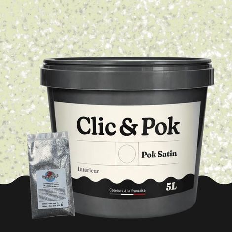 Peinture Effet Pailleté pour Murs & Plafonds - POK PAILLETTE - 5L - Amande douce (1/4)