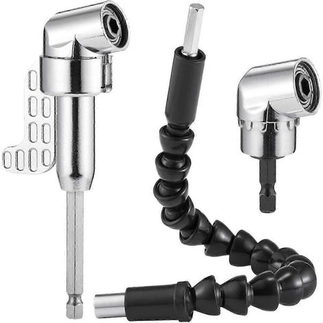 Ensemble perceuse d'angle et rallonge flexible pour tournevis, adaptateur de douille 1/4 pouce-AquaForge (1/2)