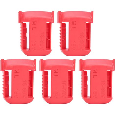 Support de Rangement pour Batteries Milwaukee M18 - Lot de 5 avec Fixation Murale Crémaillère (1/5)