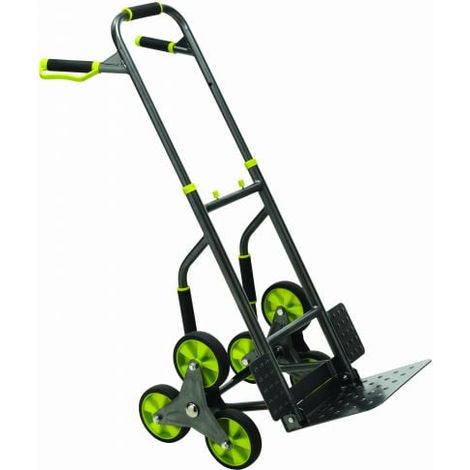 Diable d’escalier 6 roues 120kg – Châssis acier – Roues en caoutchouc TPR – Pour charges lourdes et encombrantes – Feroce
