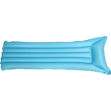 Matelas gonflable flottant PVC épaissi, lit flottant bleu uni enfant, dessin animé, jeu aquatique, transportable, gonflable (1/5)