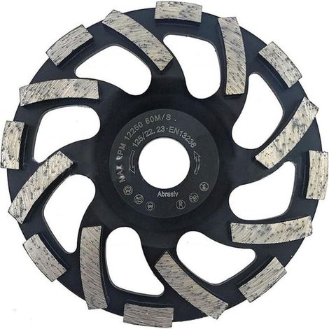 125-mm-Diamantschleifscheibe für Winkelschleifer – Doppelreihige Betonschleifscheibe – Zum Polieren und Reinigen von Beton, Marmor und Granit – Nass- und Trockenbearbeitung