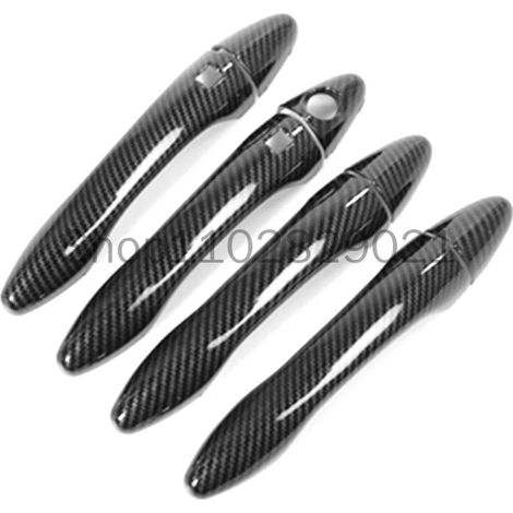 (Carbone - 1 trou, 2 boutons) Couvre-poignées de porte de voiture - Garniture, autocollant de style - Accessoires extérieurs automobiles - Convient pour KIA Sportage MK3 SL 2011-2015 2014 2013 2012 (1/4)