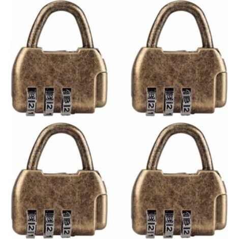4-Pack Mini Vintage Combination Padlocks for Diaries, Luggage, Vintage Combination Locks (1/4)