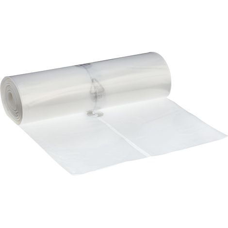 Deiss Premium - Sacchi della spazzatura, bianco o trasparente, da 70 o 120 litri, 120 Liter - 70 my, trasparente, 1