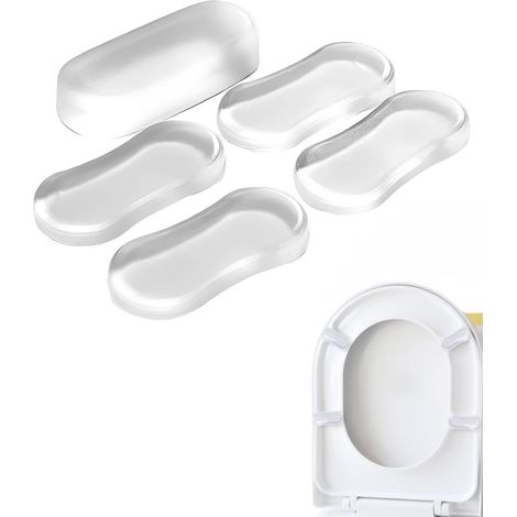 Tampons Abattant WC, Lot de 10 Butoirs Auto-adhésifs pour Lunette Toilettes WC, Tampon Amortisseur Silencieux, Protection Anti-Fracture pour Maison (1/5)