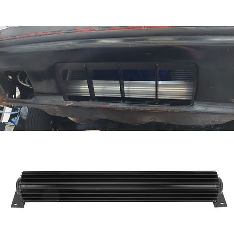 Ailettes de refroidissement de transmission à double canal de 18 pouces, en aluminium anodisé, de type universel, convenant à la plupart des voitures et camions, noires. (1/5)