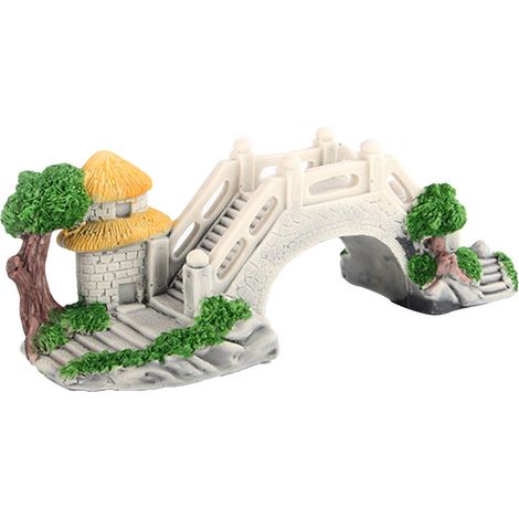 Pont Suspendu - Décoration Aquarium - Pont en Arc avec Rochers - Pour Bassin Intérieur - 1 Pièce (1/5)