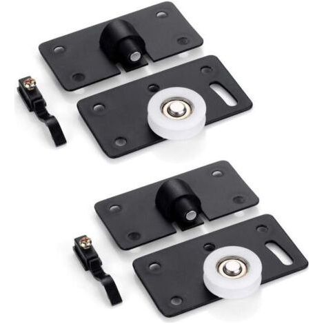 BUNTHAUS 2 Paires de Poulies pour Porte Coulissante Roulettes en Acier pour Armoire, Placard et Fenêtre (1/5)