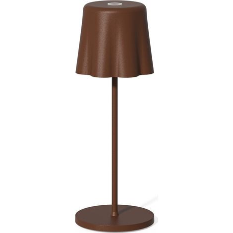 Fade Lampada da Tavolo Aladina Led Ricaricabile H 30 Cm D 11 Cm Wireless Dimmerabile Corten