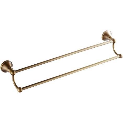 Porte-serviettes doubles pour salle de bain, en laiton, faciles à inst (1/5)