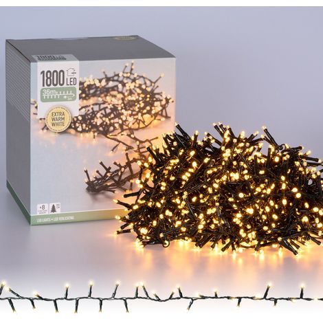 ECD Germany Cadena de Luces 36m de Longitud 1800 LED PVC Guirnalda de Luz Extra Blanco Cálido Navideña Interior Exterior IP-44 Cable de Alimentación Ideal para Árbol de Navidad Fiestas Celebración (1/5)