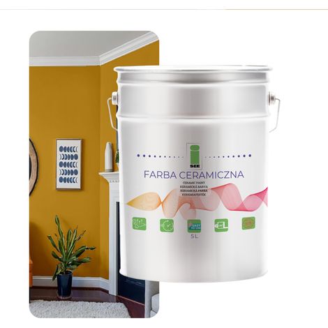 Keramik-Wandfarbe, abwaschbar, Senfgold, 5 l, Hersteller