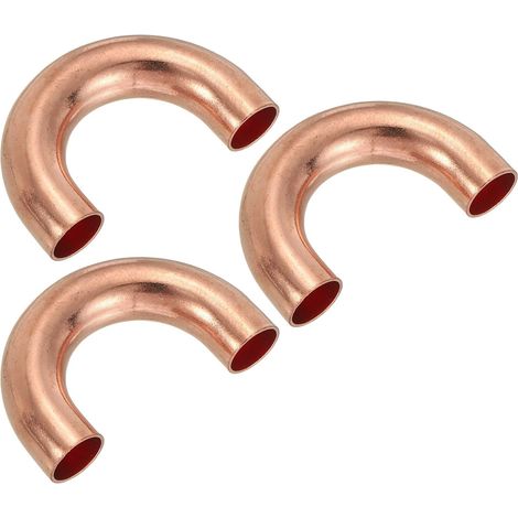 3/8" OD 25x41mm Raccord de Tuyau Coudé en Cuivre 180 Degrés, 3pcs Raccord à Souder d'Arrosage Durite Essence, Raccords Tuyauterie Connexion pour HVAC Climatisation Plomberie (1/5)