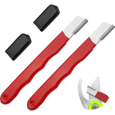 2pcs Aiguiseurs de Lames de Poche, Aiguiseur d'Outils de Jardin en Acier Tungstène de Qualité Supérieure Aiguiseur à Usage Polyvalent pour Sécateurs Hachettes Faucilles Cisailles à Clôture (1/4)