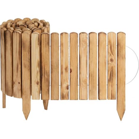 Creative Home Wooden Garden Edging 200 x 40 cm Flexible Rollborder Black