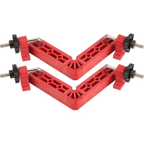 Équerre de positionnement 140mm en ABS, fixation à 90 degrés avec règle graduée, kit d'outils de menuiserie, rouge (1/5)