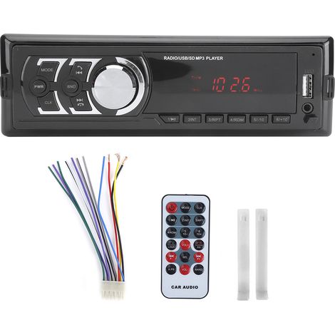 Lecteur Mp3 Voiture - 12 V - Écran Led Avec Horloge - Entrée Aux - Port Usb 2.0 - Panneau Détachable - 1 Pièce (1/5)