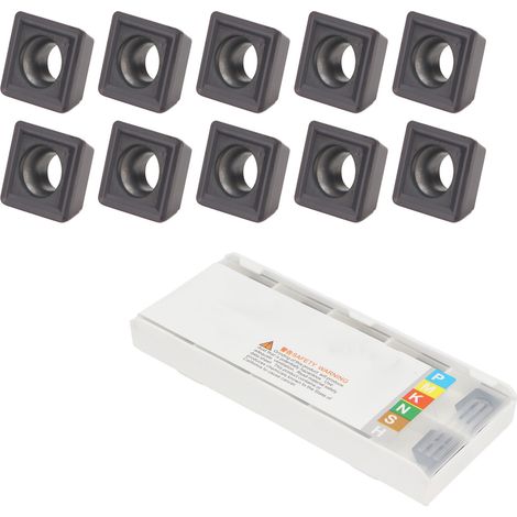 10 Pièces Plaquettes Carbure Réversibles Revêtues pour Fraisage Bois Outils Tour CNC SPMG090408‑DG (1/5)