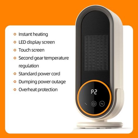 Elektroheizung，tragbare Heizung mit einstellbarem Thermostat，1200 W Schnellheiztechnologie mit Keramik，Ideal für Zuhause und Büro (1/5)