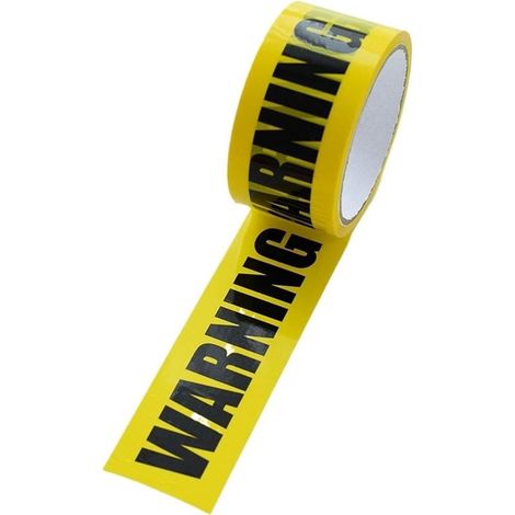 (4.8cm x 25m) Ruban de Marquage au Sol Jaune et Noir, Bande WARNING , Ruban de Sécurité pour Décoration d'Halloween/Zone Dangereuse (1/5)