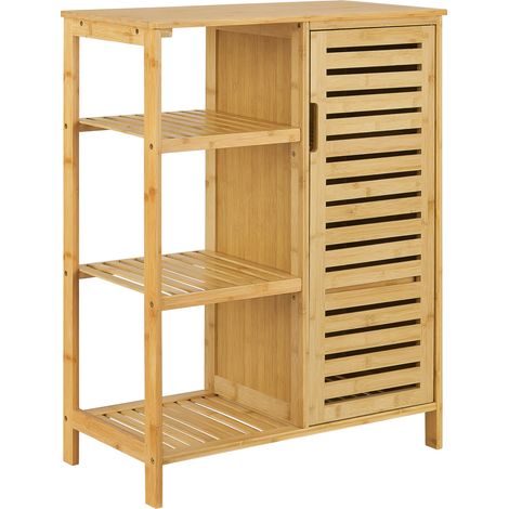 Mobile contenitore da bagno in bambù con ripiano 87 x 66 x 33 cm 030006860