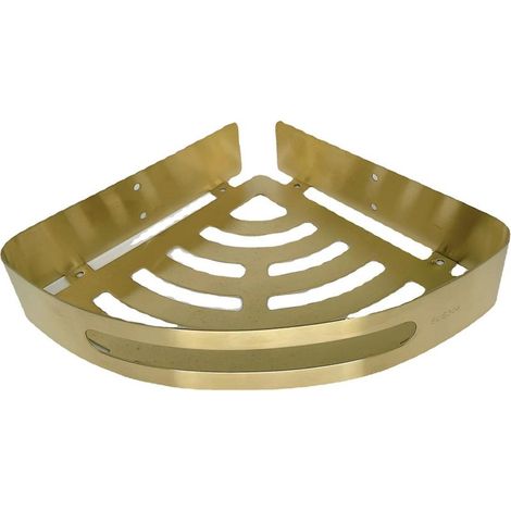 Étagère d'angle de salle de bain - Acier galvanisé avec finition en acier inoxydable doré (1/5)