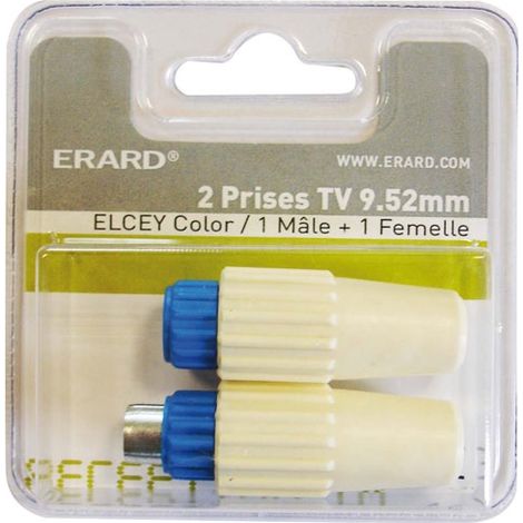 ERARD - Kit 2 prises TV 9.52mm M+F - nickel (1/3)