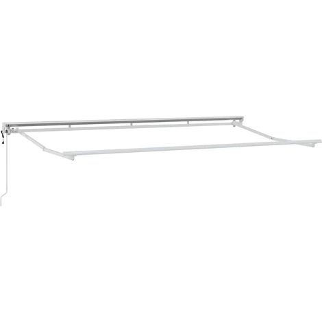 Cadre d'auvent Réglable Blanc 4 x 2 m Acier