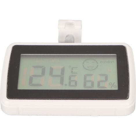 Digitales Innenthermometer mit Hygrometer, Feuchtigkeitsanzeige und präziser Temperaturmessung, Gesichtsausdrucksanzeige, weiß und schwarz (1/5)