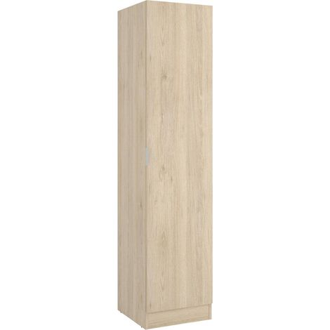 Dmora - Kleiderschrank Cusna, Kleiderbügel für Schlafzimmer, Kleiderschrank mit 1 Einzeltür, 41x52h184 cm, Eiche