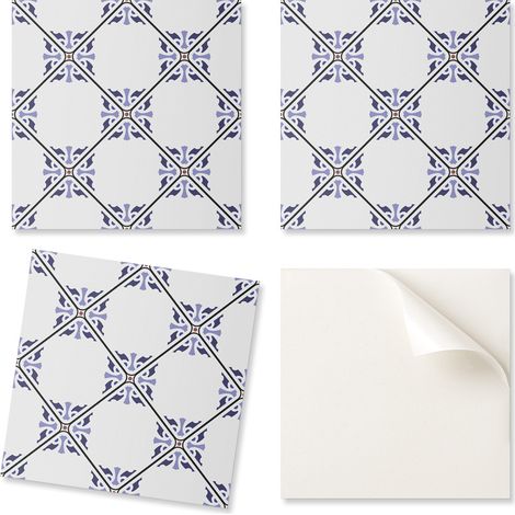 Juego de baldosas de vinilo listas para instalar con estampado floral, 20x20x20 cm.