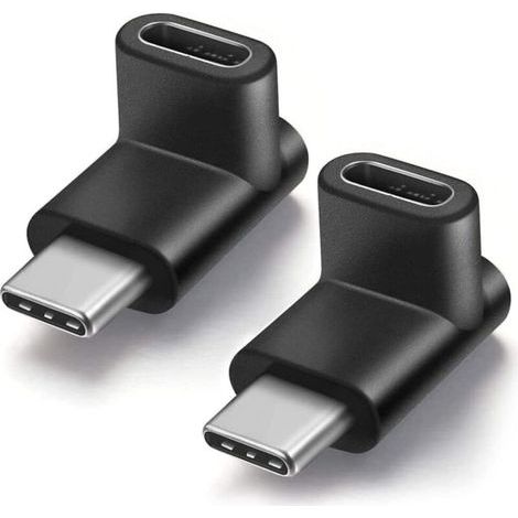 a 2 Pièces Adaptateur USB-C Type C mâle à Femelle à 90 degrés, coudé vers Le Haut et vers Le Bas, Extension USB-C USB 3.1 Type-C pour Tablette, téléphone Portable, Ordinateur Portable