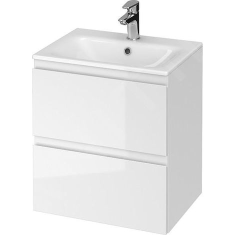 Cersanit Moduo - Meuble avec lavabo, 57x49x40 cm, 2 tiroirs, blanc S801-312-DSM (1/3)