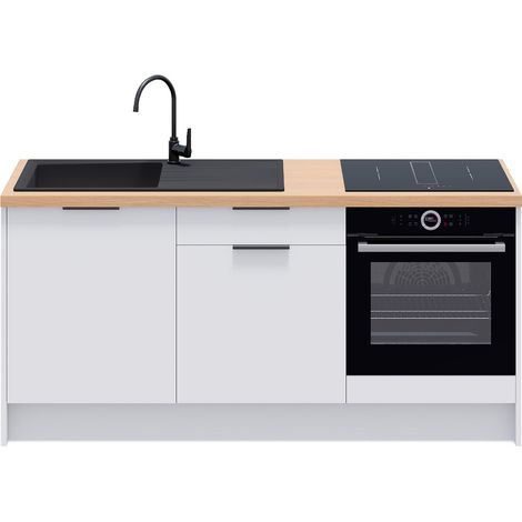 Meubles bas de cuisine - L. 185 cm - blanc - Luzia (1/5)