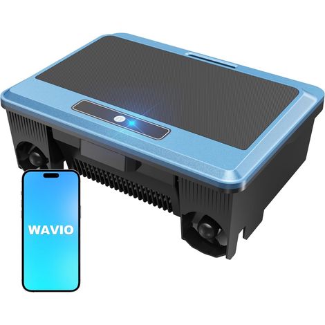 F1T Robot Skimmer Solaire de Piscine, Contrôle Via App, Double Options de Recharge, Anti-Obstacle Intelligent, Nettoyage Automatique 24/7, Idéal pour Piscine Hors Sol, Bleu (1/5)