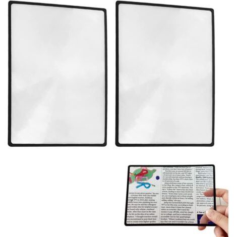 Loupes de Cartes 3X (300%) Feuilles de Loupe Fresnel Loupe de Page pour Personnes Agées Vieux Père Mère Lecture de Petits Livres Imprimés et Cartes(3 Pièces, 4.70"x7")