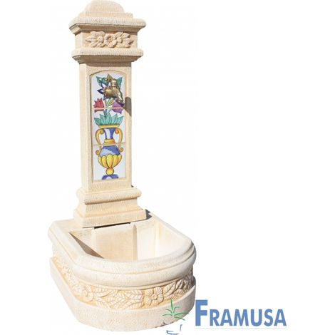 FUENTE DE PIEDRA ARTIFICIAL MURAL DE PARED MILETO TARENTO OCRE PARA JARDIN (1/2)