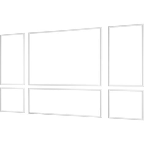 Mophorn Wandform-Set, 3-teilig, 57,91/121,92/143 cm Zierleisten aus lackierbarem Polystyrol, wasserfeste Wanddekoration, dekorative Leisten für Wände, Friese für Wohnzimmer und Zuhause, Weiß (1/5)