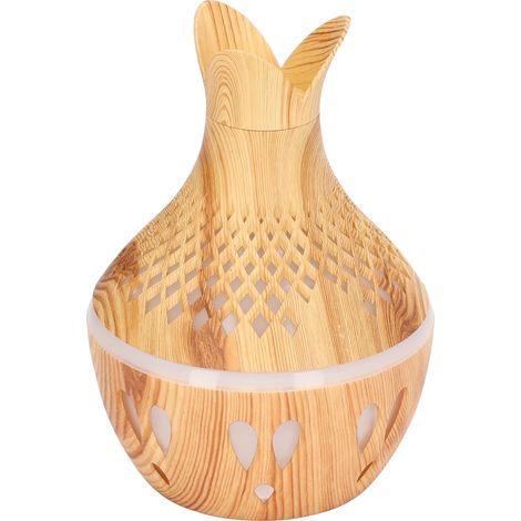 Humidificateur d'aromathérapie 300 ml, alimenté par USB, imitation bois, avec lumière LED colorée pour la chambre à coucher (1/5)