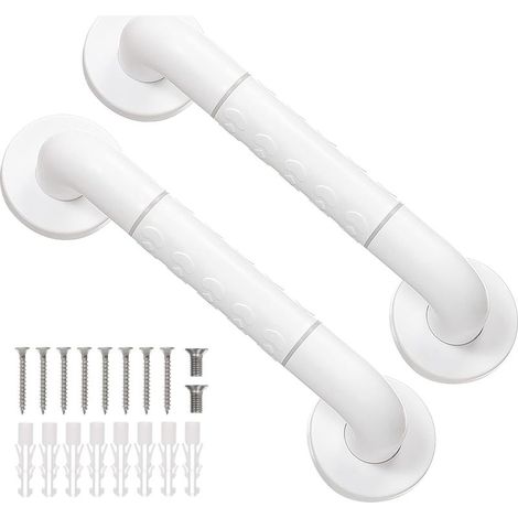 2 barras de apoyo de acero inoxidable para baño, 30 cm (1/5)