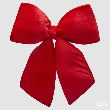 EDG Enzo De Gasperi Decoro Fiocco di Natale H 63 Cm L 62 Cm Velluto Rosso (1/5)