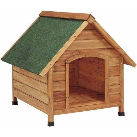 Niche pour Chiens en Bois avec Toit Pointu Rabattable, 85x98x97 cm, Imperméable & Durable, Intérieure ou Extérieure