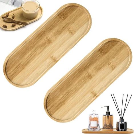 Bandejas de bambú para servir - Naturales y sostenibles - Juego de 2 - 24x8 cm (1/5)