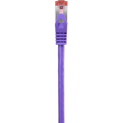 Renkforce RF-4724912 RJ45 Netzwerkkabel, Patchkabel CAT 6 S/FTP 0.15 m Violett mit Rastnasenschutz,