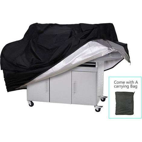 ((0.54kg)-150X100X125CM) Housse de barbecue, 210D Oxford Silver Coated Polyester Barbecue Cover-Crezuo (1/4)