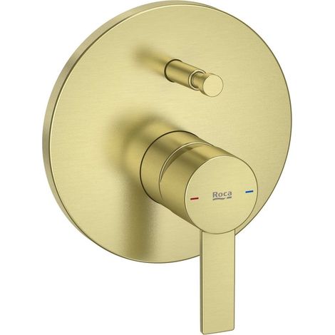 MEZCLADOR MONOMANDO EMPOTRABLE BAÑO-DUCHA TARGA ROCABOX ORO CEPILLADO (1/2)
