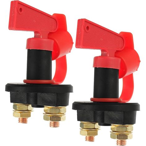 2 interrupteurs de batterie 12 V 24 V 200 A avec 2 clés amovibles arrêt rapide bornes de batterie à 2 trous pour voitures bateaux camions et camping-cars (1/5)