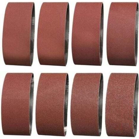 Promotion Bande Abrasive 75X457 mm- Grains 1 X 40/60 & 2 X 80/120/180/240/320/400 Bande de Ponceuse pour le Ponçage, le Polissage et le Dépoussiérage, Idéale pour le Bois (14 Pièces)-- (1/2)